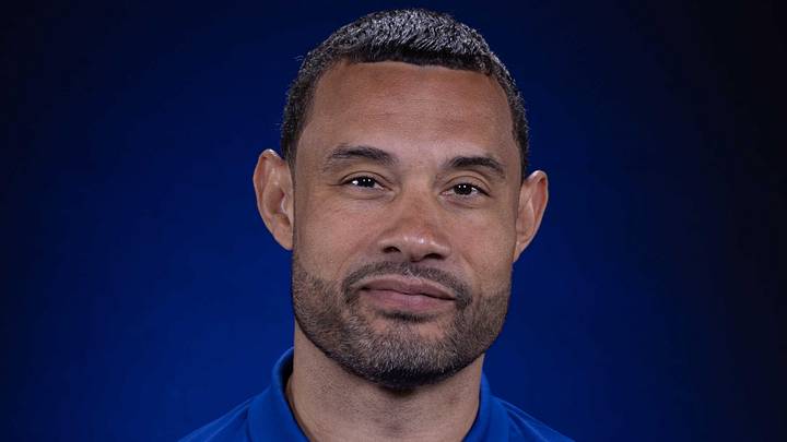 Sep 30, 2024; Detroit, MI, USA; Detroit Pistons president of basketball operations Trajan Langdon poses for his official 2024-25 season head shot. Mandatory Credit: David Reginek-Imagn Images