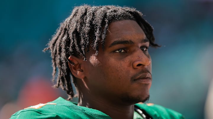 Miami Hurricanes quarterback Cam Ward looks on form the field before the game against the Wake Forest Demon Deacons. Mandatory Credit: Sam Navarro-Imagn Images Miami Hurricanes quarterback Cam Ward looks on form the field before the game against the Wake Forest Demon Deacons. Mandatory Credit: Sam Navarro-Imagn Images