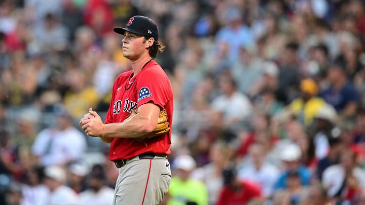 Aug 14, 2026; Pittsburgh, Pennsylvania, USA; Boston Red Sox starting pitcher Jake Bennett (64) reacts after a Pittsburgh Pirates run during the fourth inning at PNC Park. Mandatory Credit: David Dermer-Imagn Images Aug 14, 2026; Pittsburgh, Pennsylvania, USA; Boston Red Sox starting pitcher Jake Bennett (64) reacts after a Pittsburgh Pirates run during the fourth inning at PNC Park. Mandatory Credit: David Dermer-Imagn Images