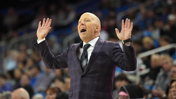 Nov 26, 2024; Los Angeles, California, USA; UCLA Bruins head coach Mick Cronin reacts during a game against the Southern Utah Thunderbirds at Pauley Pavilion presented by Wescom. Mandatory Credit: Kirby Lee-Imagn Images