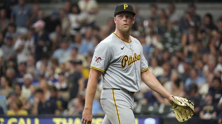 Jun 23, 2025; Milwaukee, Wisconsin, USA; Pittsburgh Pirates pitcher Hunter Stratton (63) walks off the field after the fourth inning against the Milwaukee Brewers at American Family Field. Mandatory Credit: Michael McLoone-Imagn Images Jun 23, 2025; Milwaukee, Wisconsin, USA; Pittsburgh Pirates pitcher Hunter Stratton (63) walks off the field after the fourth inning against the Milwaukee Brewers at American Family Field. Mandatory Credit: Michael McLoone-Imagn Images