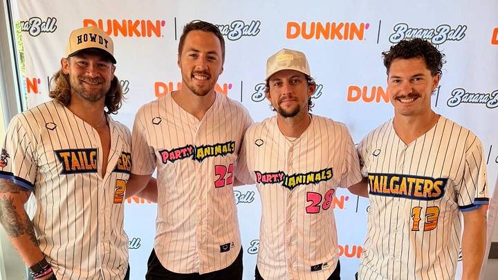 The Party Animals and Texas Tailgaters at a previous Dunkin' meet and greet