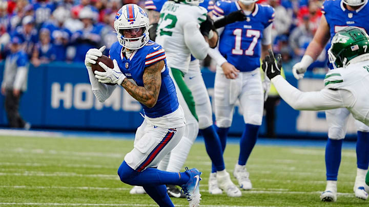 Buffalo Bills wide receiver Keon Coleman (0).