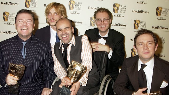 Ricky Gervais, Mackenzie Crook, And Martin Freeman At The UK: The British Academy Television Awards 