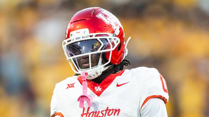 Oct 25, 2025; Tempe, Arizona, USA; Houston Cougars wide receiver Amare Thomas (0) against the Arizona State Sun Devils at Mountain America Stadium. Mandatory Credit: Mark J. Rebilas-Imagn Images Oct 25, 2025; Tempe, Arizona, USA; Houston Cougars wide receiver Amare Thomas (0) against the Arizona State Sun Devils at Mountain America Stadium. Mandatory Credit: Mark J. Rebilas-Imagn Images