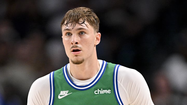 Oct 27, 2025; Dallas, Texas, USA; Dallas Mavericks forward Cooper Flagg (32) looks on during the game between the Mavericks and the Thunder at the American Airlines Center. Mandatory Credit: Jerome Miron-Imagn Images Oct 27, 2025; Dallas, Texas, USA; Dallas Mavericks forward Cooper Flagg (32) looks on during the game between the Mavericks and the Thunder at the American Airlines Center. Mandatory Credit: Jerome Miron-Imagn Images