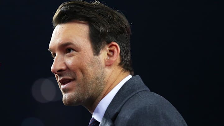 Television announcer Tony Romo following the AFC championship game between the New England Patriots and Jacksonville Jaguars.