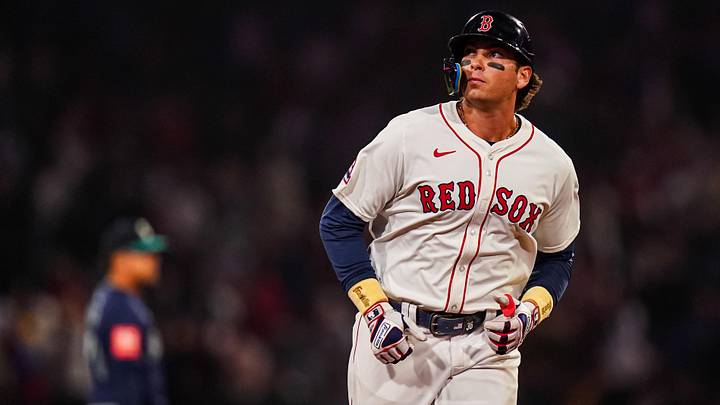 Apr 22, 2025; Boston, Massachusetts, USA; Boston Red Sox first base Triston Casas (36) hits a three run home run against the Seattle Mariners in the seventh inning at Fenway Park. Mandatory Credit: David Butler II-Imagn Images Apr 22, 2025; Boston, Massachusetts, USA; Boston Red Sox first base Triston Casas (36) hits a three run home run against the Seattle Mariners in the seventh inning at Fenway Park. Mandatory Credit: David Butler II-Imagn Images