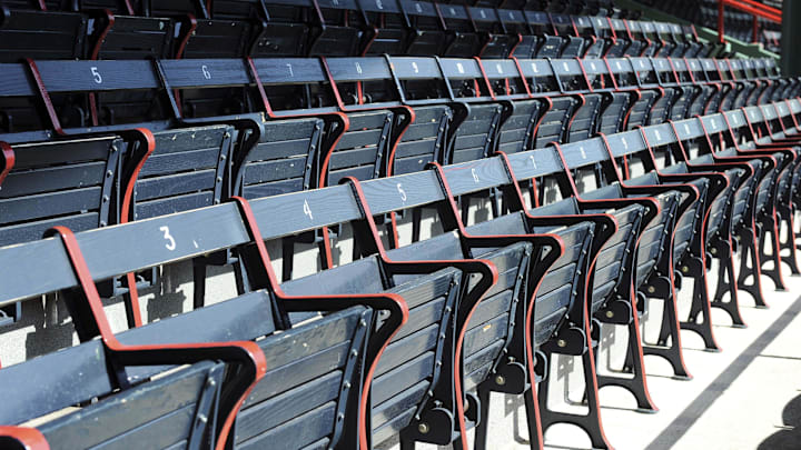 April 13, 2012; Boston, MA, USA; A general view of empty seats on opening day at Fenway Park prior to a game between the Boston Red Sox and Tampa Bay Rays. Mandatory Credit: Bob DeChiara-Imagn Images
