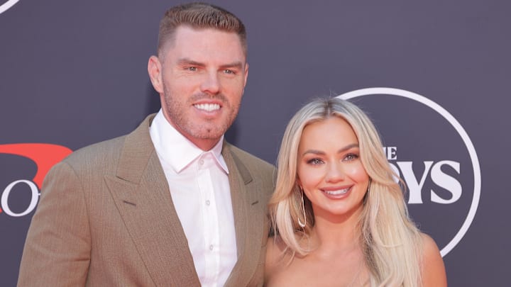 Freddie Freeman and Chelsea Freeman attend the 2025 ESPY Awards at Dolby Theatre on July 16, 2025 in Hollywood, California.