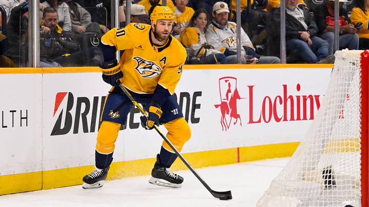 Mar 28, 2026; Nashville, Tennessee, USA; Nashville Predators center Ryan O'Reilly (90) skates behind the net against the Montreal Canadiens during the third period at Bridgestone Arena. Mandatory Credit: Steve Roberts-Imagn Images Mar 28, 2026; Nashville, Tennessee, USA; Nashville Predators center Ryan O'Reilly (90) skates behind the net against the Montreal Canadiens during the third period at Bridgestone Arena. Mandatory Credit: Steve Roberts-Imagn Images