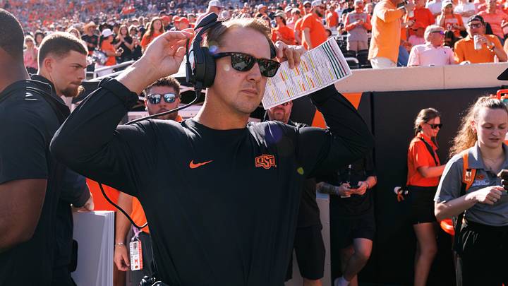 Oklahoma State Cowboys head coach Eric Morris. Oklahoma State Cowboys head coach Eric Morris.