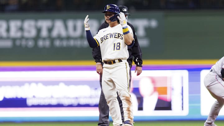 Milwaukee Brewers first baseman Keston Hiura. Milwaukee Brewers first baseman Keston Hiura.