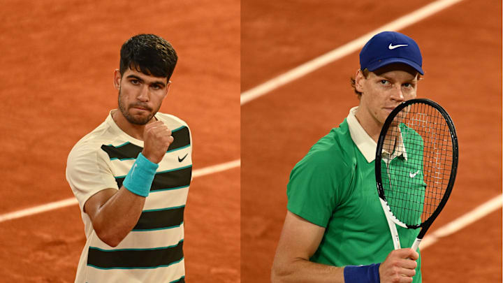Online shoppers can easily find Carlos Alcaraz and Jannik Sinner's Nike kits from the 2025 French Open.
