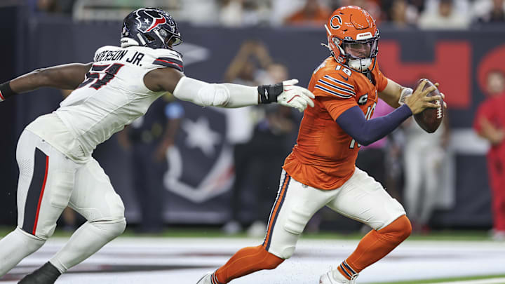 Keeping Caleb Williams protected hasn't been a Bears strength, as an NFL high of nine sacks allowed says.