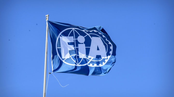 Nov 3, 2019; Austin, TX, USA; A view of the FIA Formula One flag before the United States Grand Prix at Circuit of the Americas. Mandatory Credit: Jerome Miron-USA TODAY Sports