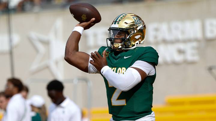 Sep 26, 2026; Waco, Texas, USA;  Baylor Bears quarterback DJ Lagway (2) participates in warmups before the game against the Colorado Buffaloes at McLane Stadium.  Mandatory Credit: Chris Jones