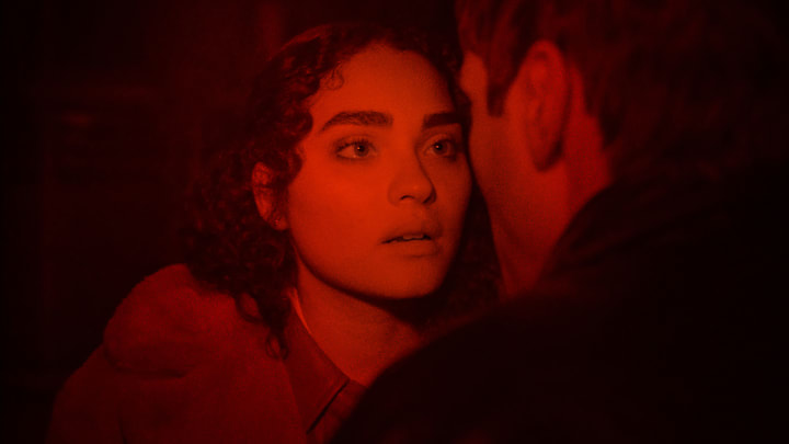 (L to R) Brittany O’Grady as Shelby and James Morosini as Cyrus in It's What's Inside.