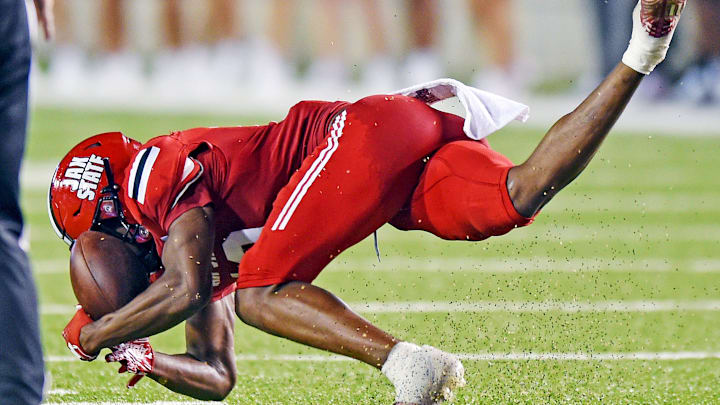 Jacksonville State's Zechariah Poyser catches an interception during college football action at Burgess-Snow Field AmFirst Stadium in Jacksonville, Alabama August 29, 2024. (Dave Hyatt / Special to the Gadsden Times)