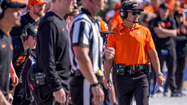 Oklahoma State head coach Eric Morris. Oklahoma State head coach Eric Morris.