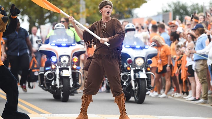The Tennessee Volunteer waves the flag during the Vol Walk before a game between the Tennessee Vols and Florida Gators, in Neyland Stadium, Saturday, Sept. 24, 2022.
Utvsflorida0924 00170
Syndication The Knoxville News Sentinel The Tennessee Volunteer waves the flag during the Vol Walk before a game between the Tennessee Vols and Florida Gators, in Neyland Stadium, Saturday, Sept. 24, 2022.
Utvsflorida0924 00170
Syndication The Knoxville News Sentinel