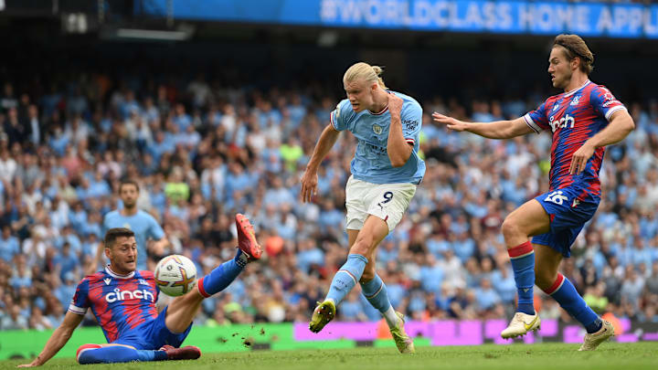 El noruego anotó tres goles en la victoria de los citizen