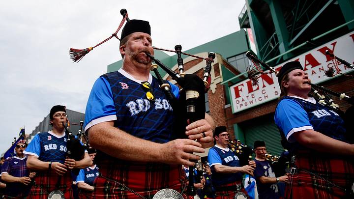 June 14, 2026; Massachusetts, U.S.; Scotland fans wearing kilts and playing the bagpipes during the march to Fenway Park. Mandatory Credit: Bob Dechiara-Imagn Images June 14, 2026; Massachusetts, U.S.; Scotland fans wearing kilts and playing the bagpipes during the march to Fenway Park. Mandatory Credit: Bob Dechiara-Imagn Images