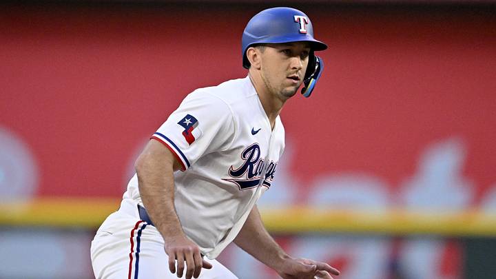 Texas Rangers left fielder Wyatt Langford. Texas Rangers left fielder Wyatt Langford.