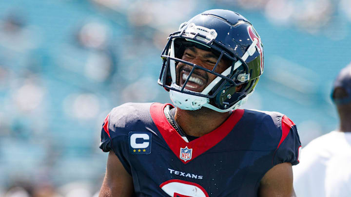 Sep 24, 2023; Jacksonville, Florida, USA; Houston Texans wide receiver Robert Woods (2) before the