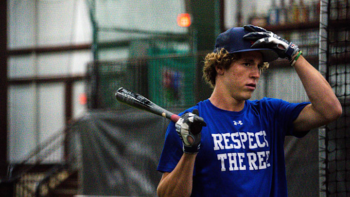 Sean Gamble practices batting at SportsPLex West on Wednesday, August 2, 2023 in Waukee.