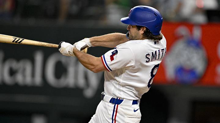 Texas Rangers shortstop Josh Smith. Texas Rangers shortstop Josh Smith.