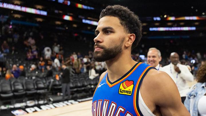 Oklahoma City Thunder guard Ajay Mitchell. Oklahoma City Thunder guard Ajay Mitchell.