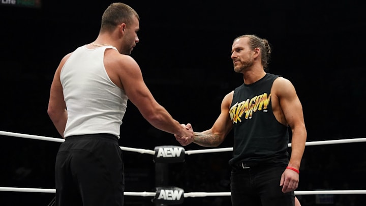 Daniel Garcia and Adam Cole shake hands on Collision Daniel Garcia and Adam Cole shake hands on Collision