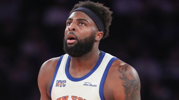 Dec 7, 2025; New York, New York, USA; New York Knicks center Mitchell Robinson (23) at Madison Square Garden. Mandatory Credit: Wendell Cruz-Imagn Images Dec 7, 2025; New York, New York, USA; New York Knicks center Mitchell Robinson (23) at Madison Square Garden. Mandatory Credit: Wendell Cruz-Imagn Images