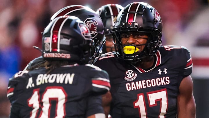 South Carolina football wide receivers Ahmarean Brown and Xavier Legette
