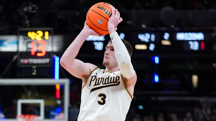Purdue Boilermakers guard Braden Smith (3) attempts a three-point basket 