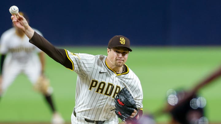 Aug 9, 2025; San Diego, California, USA; San Diego Padres relief pitcher Mason Miller (22) throws a pitch during the eighth inning against the Boston Red Sox at Petco Park. Mandatory Credit: David Frerker-Imagn Images Aug 9, 2025; San Diego, California, USA; San Diego Padres relief pitcher Mason Miller (22) throws a pitch during the eighth inning against the Boston Red Sox at Petco Park. Mandatory Credit: David Frerker-Imagn Images