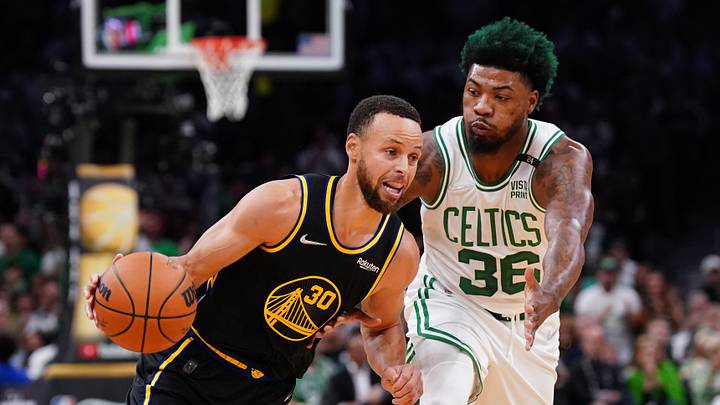 Stephen Curry and Marcus Smart Stephen Curry and Marcus Smart