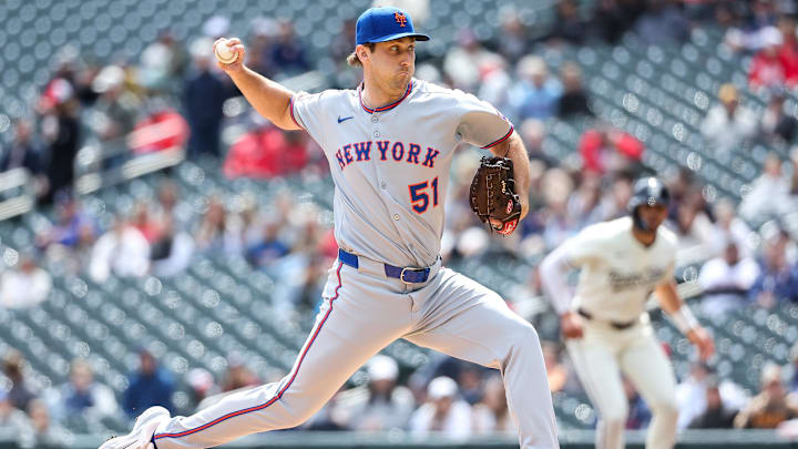 Apr 16, 2025; Minneapolis, Minnesota, USA; New York Mets relief pitcher Justin Hagenman (51) delivers a pitch against the Minnesota Twins during the second inning at Target Field. Mandatory Credit: Matt Krohn-Imagn Images Apr 16, 2025; Minneapolis, Minnesota, USA; New York Mets relief pitcher Justin Hagenman (51) delivers a pitch against the Minnesota Twins during the second inning at Target Field. Mandatory Credit: Matt Krohn-Imagn Images