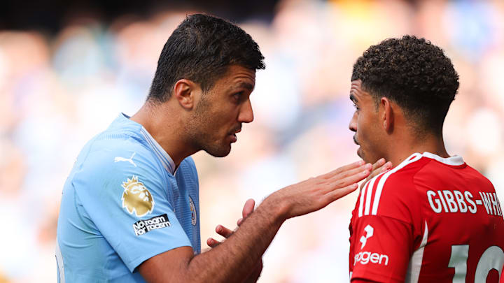 Rodri was sent off at the start of the second half