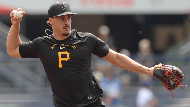 Jun 25, 2026; Pittsburgh, Pennsylvania, USA;  Pittsburgh Pirates shortstop Konnor Griffin (6) warms up before the game against the Seattle Mariners at PNC Park. Mandatory Credit: Charles LeClaire-Imagn Images