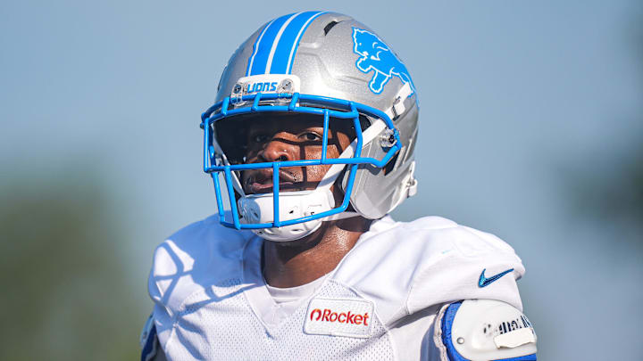 Detroit Lions cornerback D.J. Reed (4) practices during training camp at Meijer Performance Center in Allen Park on Monday, July 28, 2025.