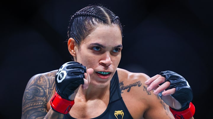 Jun 10, 2023; Vancouver, BC, Canada; Amanda Nunes fights against Irene Aldana during UFC 289 at Rogers Arena. Jun 10, 2023; Vancouver, BC, Canada; Amanda Nunes fights against Irene Aldana during UFC 289 at Rogers Arena.