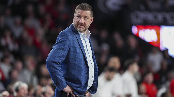 Ole Miss Rebels head coach Chris Beard reacts on the bench during the game against the Georgia Bulldogs at Stegeman Coliseum. 