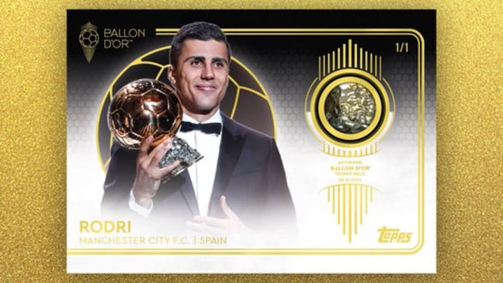 Rodri and Aitana Bonmati will have special Ballon d'Or trading cards with authentic trophy shavings. Rodri and Aitana Bonmati will have special Ballon d'Or trading cards with authentic trophy shavings.