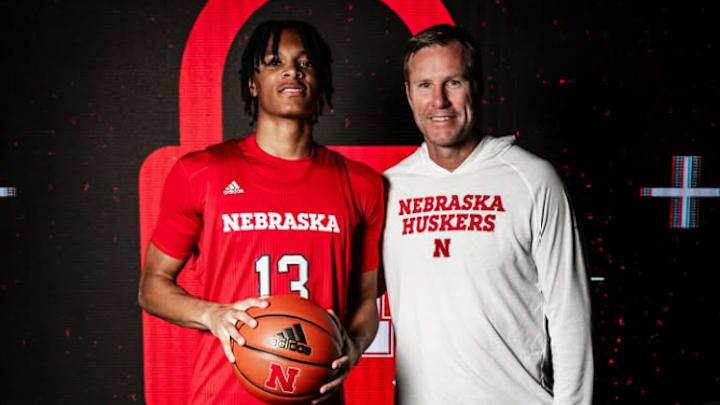 Nebrasketball commit Jacob Lanier poses with coach Fred Hoiberg during his visit to Lincoln.