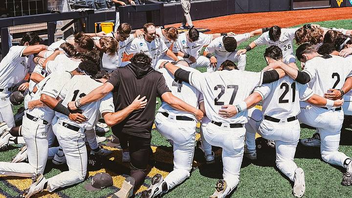 Wake Forest baseball team together before game against Kentucky Wake Forest baseball team together before game against Kentucky