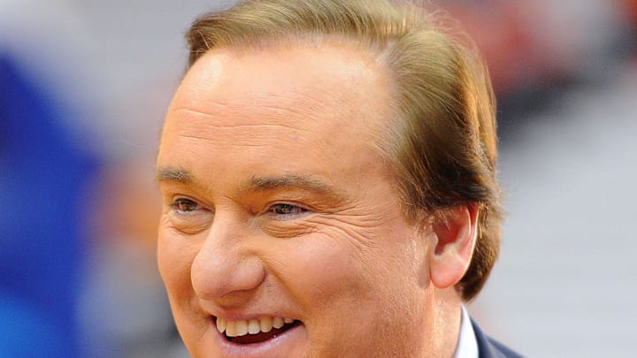 Feb 23, 2013; Syracuse, NY, USA; CBS broadcaster Tim Brando prior to the game between the Georgetown Hoyas and the Syracuse Orange at the Carrier Dome. Mandatory Credit: Rich Barnes-Imagn Images Feb 23, 2013; Syracuse, NY, USA; CBS broadcaster Tim Brando prior to the game between the Georgetown Hoyas and the Syracuse Orange at the Carrier Dome. Mandatory Credit: Rich Barnes-Imagn Images