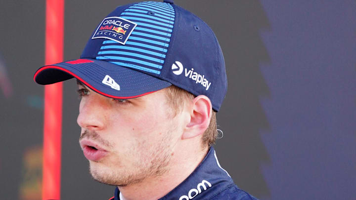 May 4, 2024; Miami Gardens, Florida, USA; Red Bull Racing driver Max Verstappen (1) after qualifying May 4, 2024; Miami Gardens, Florida, USA; Red Bull Racing driver Max Verstappen (1) after qualifying