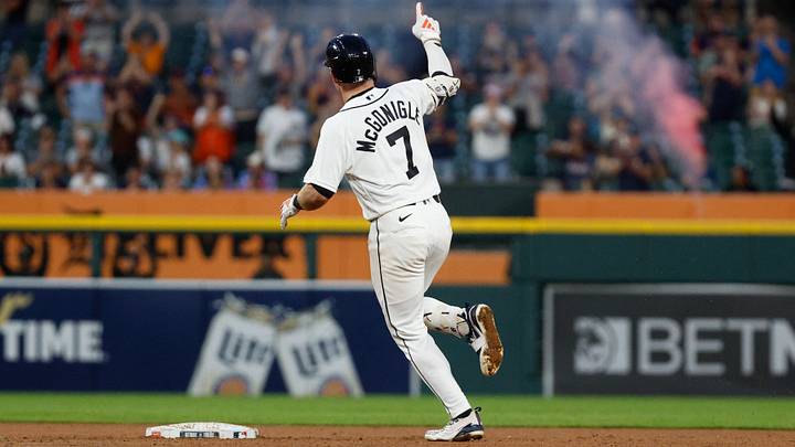 Sep 8, 2026; Detroit, Michigan, USA; Detroit Tigers shortstop Kevin McGonigle (7) rounds the bases during the seventh inning against the Minnesota Twins at Comerica Park. Mandatory Credit: Brian Bradshaw Sevald-Imagn Images Sep 8, 2026; Detroit, Michigan, USA; Detroit Tigers shortstop Kevin McGonigle (7) rounds the bases during the seventh inning against the Minnesota Twins at Comerica Park. Mandatory Credit: Brian Bradshaw Sevald-Imagn Images